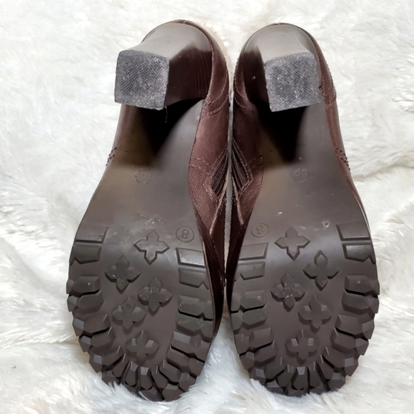 Chic BP Platform High-Heeled Boots Size 8 - Dark Brown with Cozy Sherpa Trim - Picture 6 of 7